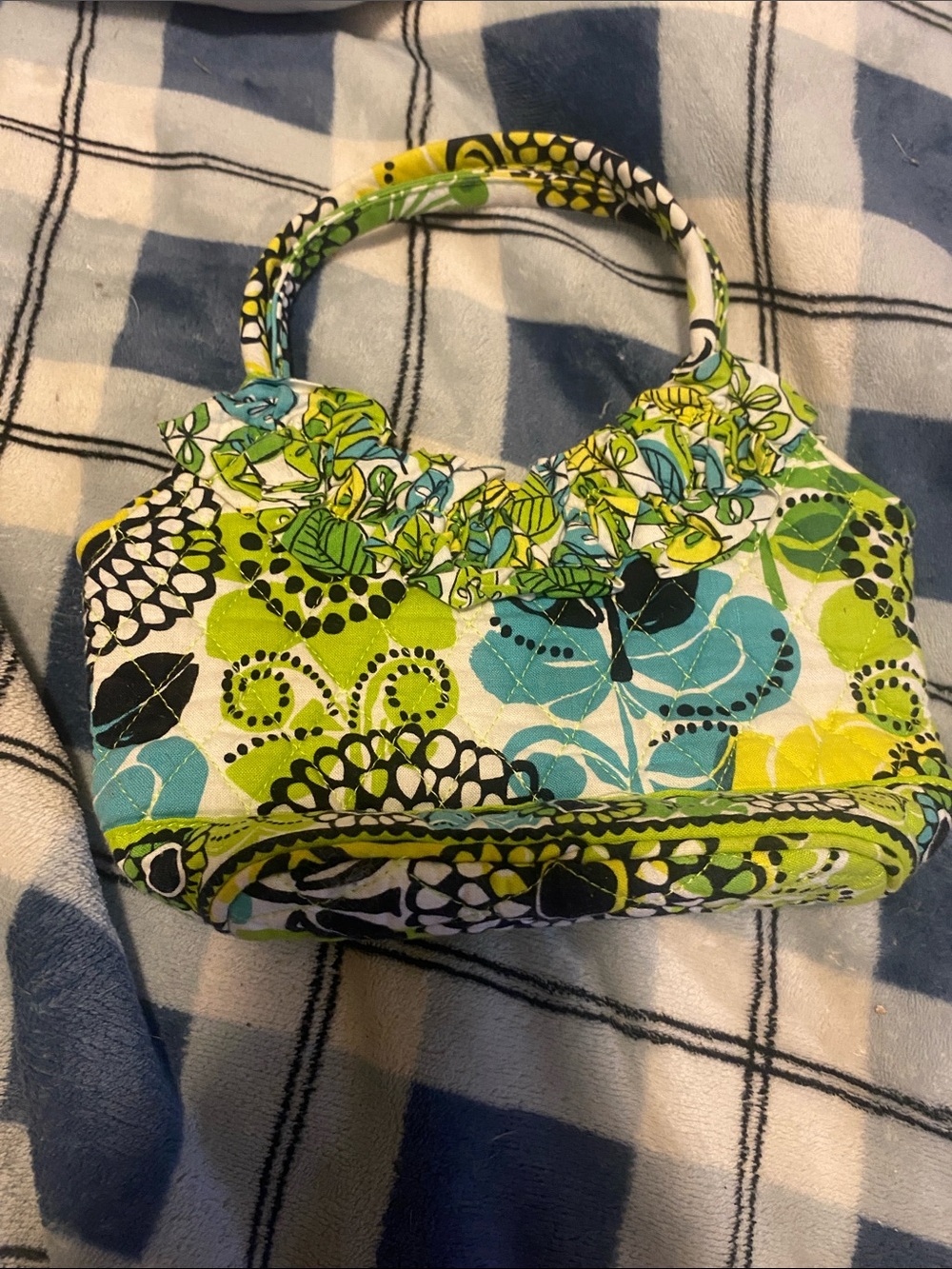 Vera Bradley Green, Blue & Yellow Floral Mini Handbag